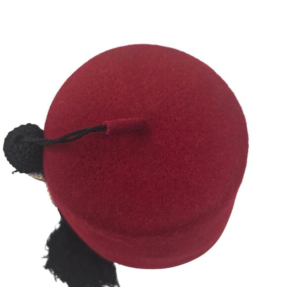 Moolah Motor Patrol Fez Hat W/ Black Tassel & Rhinestones By Baldwin Regalia Co. - Picture 7 of 8